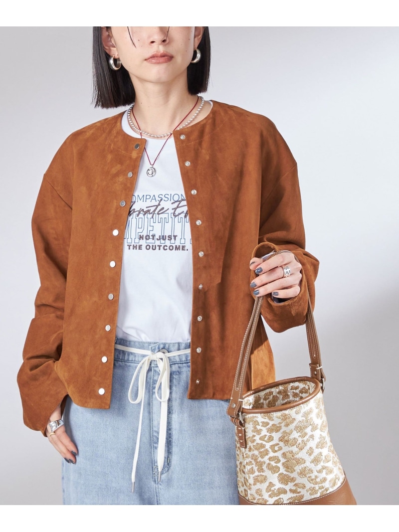 【SALE／30%OFF】《予約》ゴート スエード ノーカラー ブルゾン SHIPS WOMEN シップス ジャケット・アウター ブルゾン・ジャンパー ブラウン【RBA_E】【送料無料】[ Fashion]｜SHIPS　シップス 45,045円