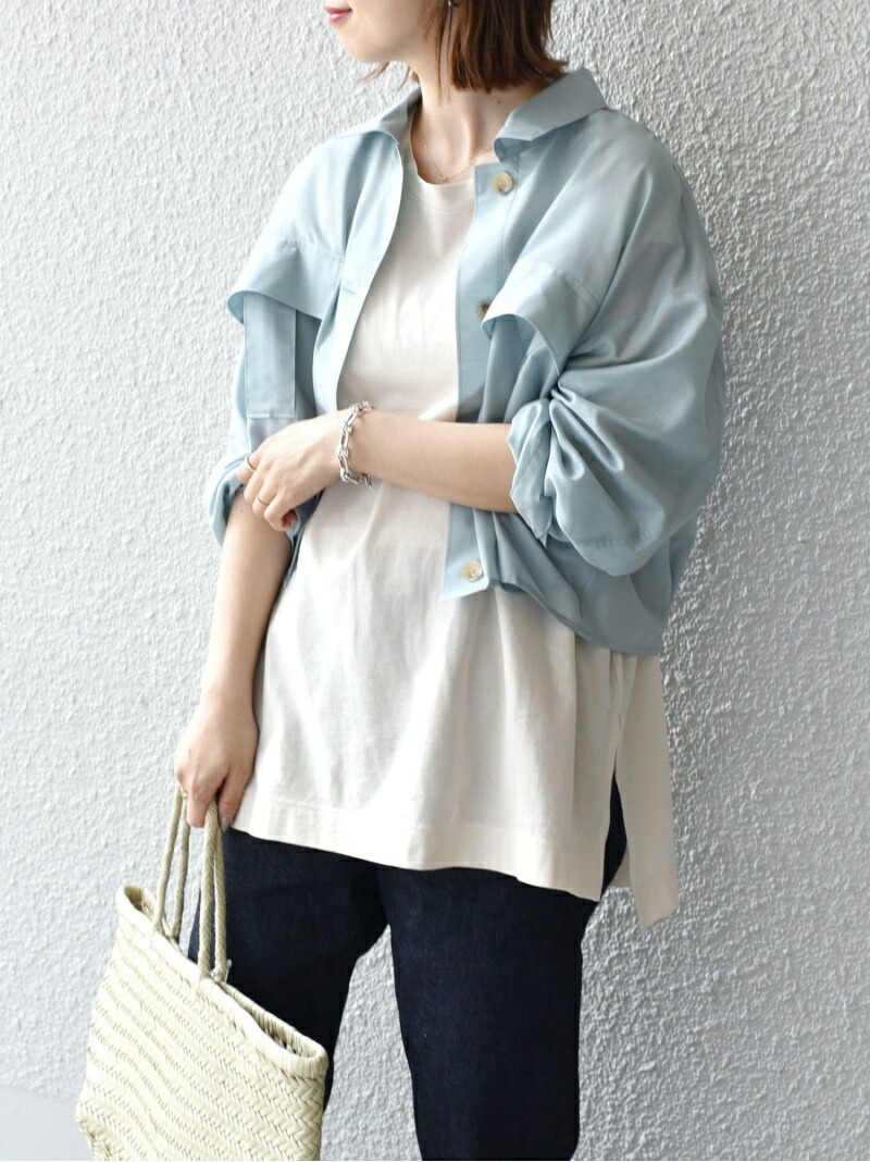 楽天市場 Sale 50 Off ダブルポケットシアーショートシャツ Ships Women シップス シャツ ブラウス シャツ ブラウスその他 ブルー ブラック オレンジ Rba E 送料無料 Rakuten Fashion Ships シップス