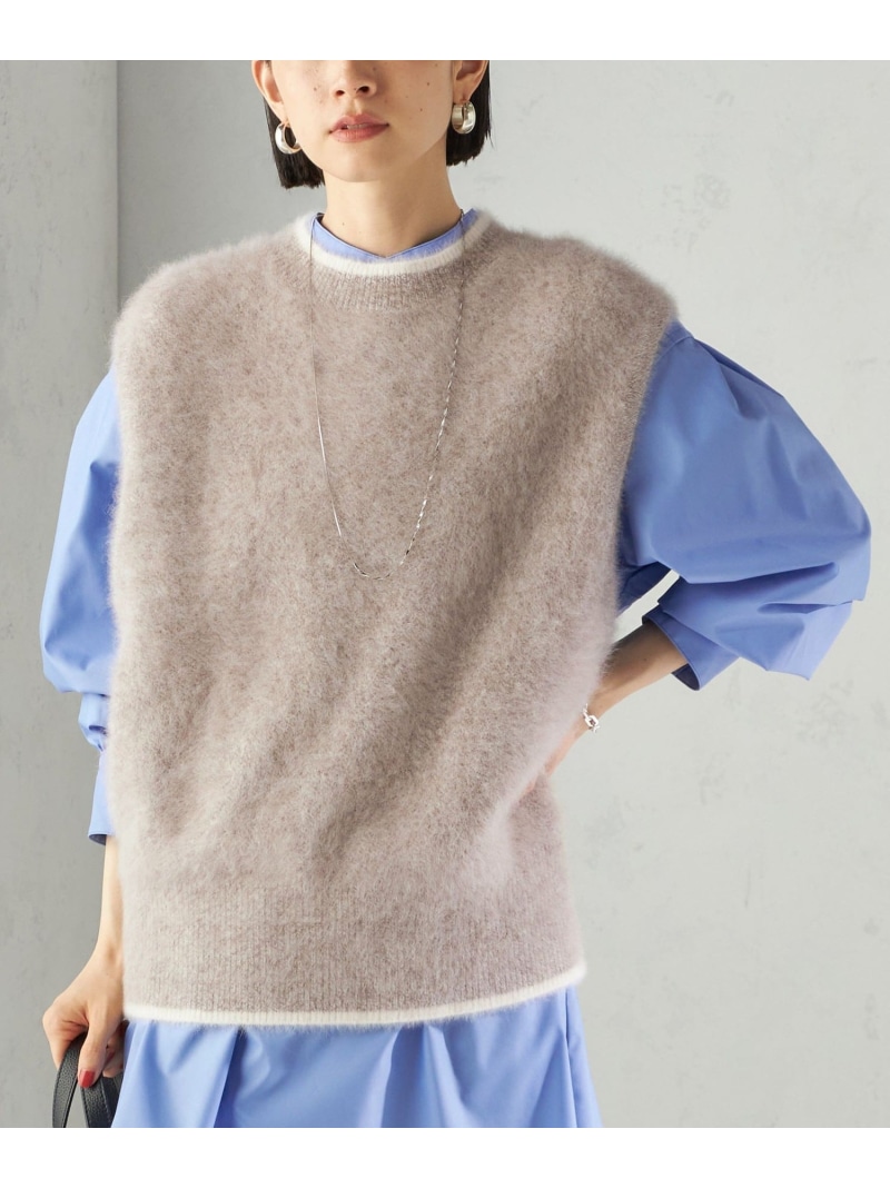 【SALE／30%OFF】杢フォックス カシミヤ ニット ベスト SHIPS WOMEN シップス トップス ベスト・ジレ ネイビー ベージュ ホワイト【RBA_E】【送料無料】[ Fashion]｜SHIPS　シップス