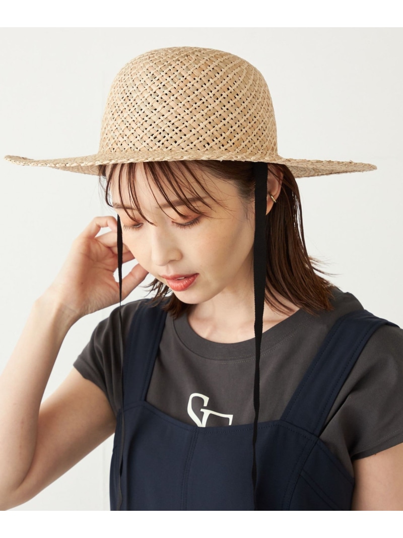 HAT attack ハットアタック パナマ帽 中折れ帽子 ホワイト 黒リボン HAT attack ハットアタック パナマ帽 中折れ帽子 ホワイト 黒