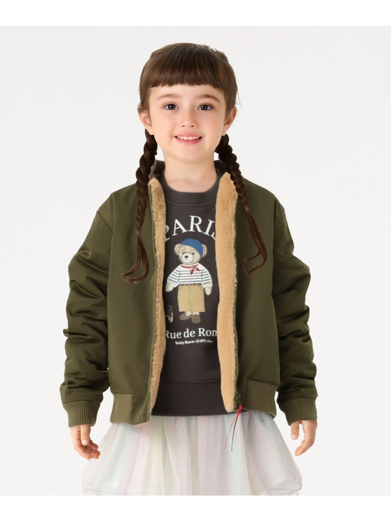 SHIPS Colors:90~140cm / ボア ボマー ジャケット◇ SHIPS Colors シップス ジャケット・アウター MA-1 グリーン ブラック【送料無料】[ Fashion]