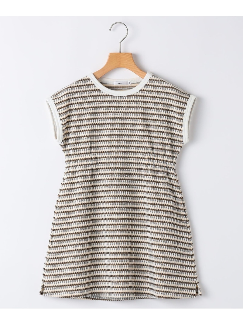 SHIPS KIDS:140cm / ジャカード ワンピース SHIPS KIDS シップス ワンピース・ドレス ワンピース ピンク ブラウン【先行予約】*【送料無料】[ Fashion]