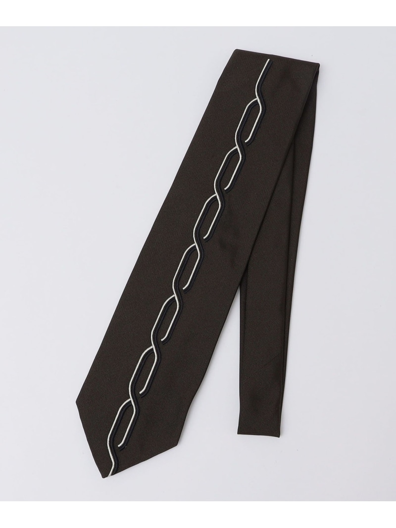 【SALE／50%OFF】BLECK: シルク エンブロイダリ- チェーン ネクタイ SHIPS MEN シップス スーツ・フォーマル ネクタイ・蝶ネクタイ ブラウン ブラック【RBA_E】【送料無料】[ Fashion]