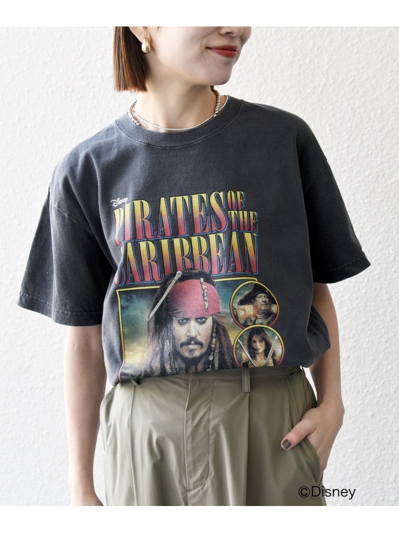 入手困難　Disneyディズニーパイレーツオブカリビアン Tシャツ ブラウン 映画 Disney ディズニー パイレーツオブカリビアン プリント Tシャツ