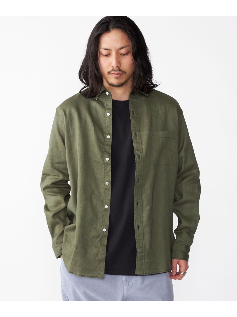 【SALE／40%OFF】SHIPS: フレックスリネン レギュラー色合い  ロング捩り プルオーバー SHIPS MEN シップス トップス プルオーバー・トップ 米国海軍 赤銅色 白いこと 緑であること【RBA_E】【貨物輸送無料】[ Fashion]