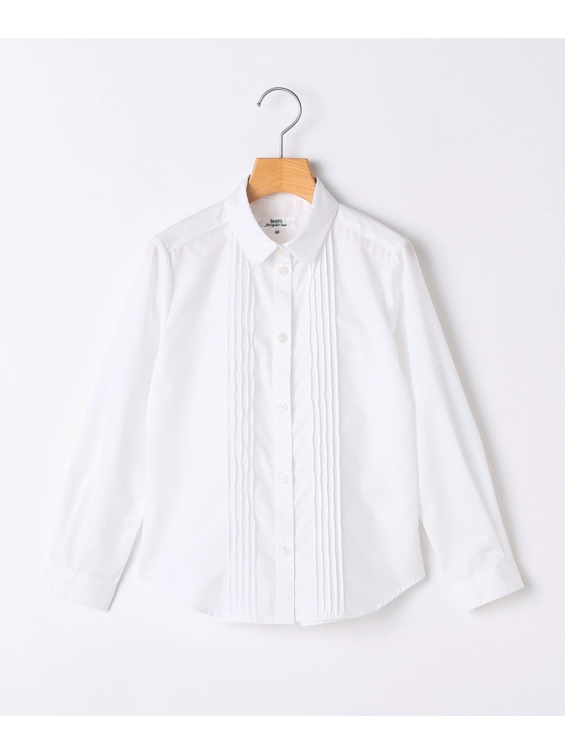 SHIPS KIDS:110~130cm / ピンタック ブラウス SHIPS KIDS シップス トップス シャツ・ブラウス ホワイト【送料無料】[ Fashion]