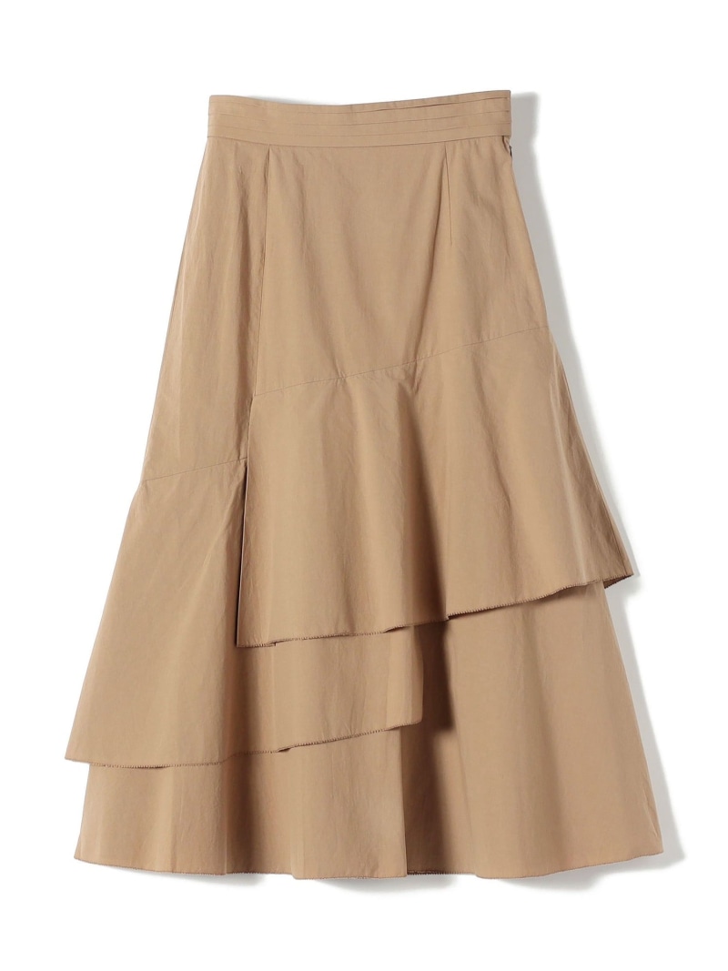 SHIPS Primary Navy Label:＜手洗い可能＞アシンメトリー ティアード スカート SHIPS WOMEN シップス スカート その他のスカート ネイビー ブラウン【送料無料】[ Fashion]