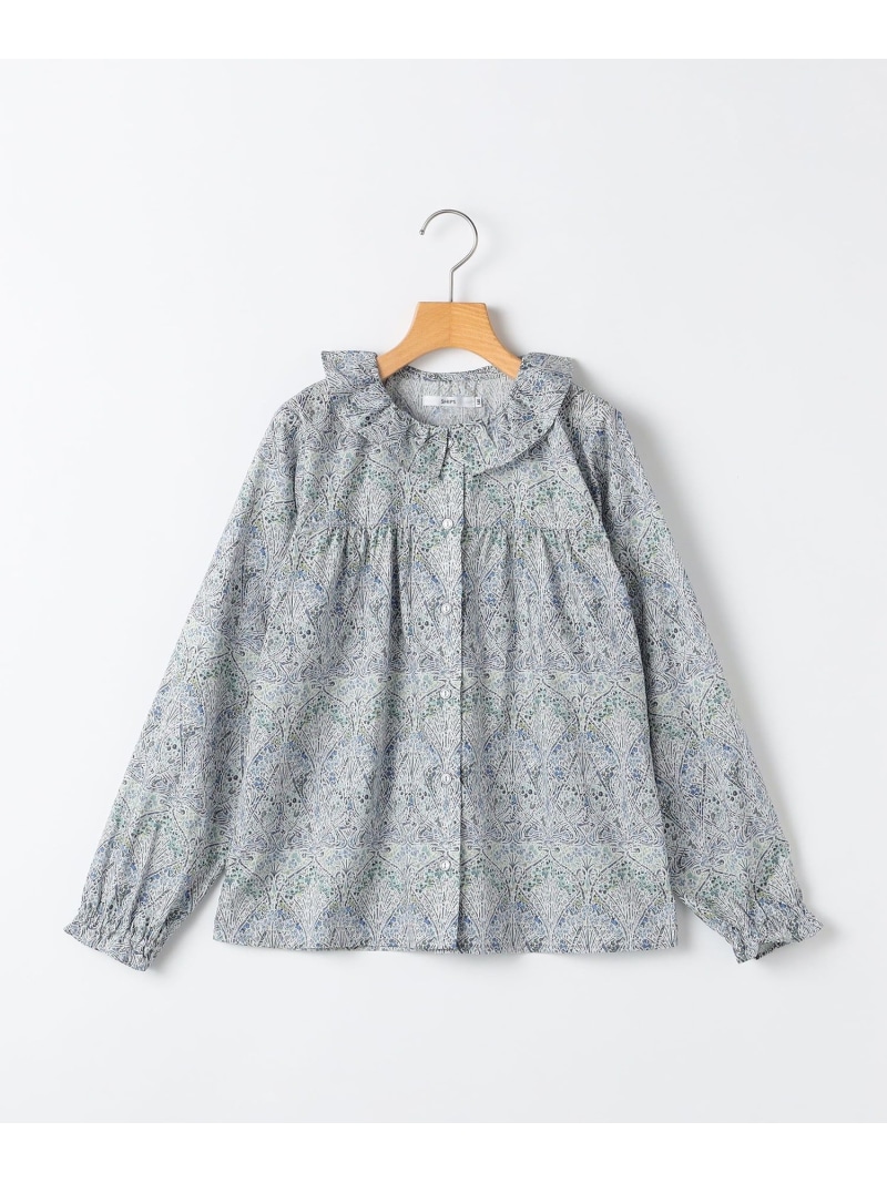 【SALE／30%OFF】SHIPS KIDS:140~150cm / リバティ フリルカラー ブラウス SHIPS KIDS シップス トップス シャツ・ブラウス ピンク ブルー【RBA_E】【送料無料】[ Fashion]