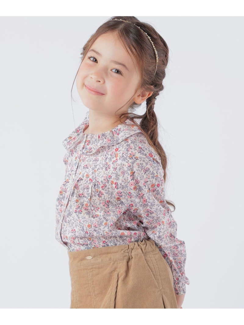 【SALE／30%OFF】SHIPS KIDS:100~130cm / リバティ フリルカラー ブラウス SHIPS KIDS シップス トップス シャツ・ブラウス ピンク ブルー【RBA_E】【送料無料】[ Fashion]