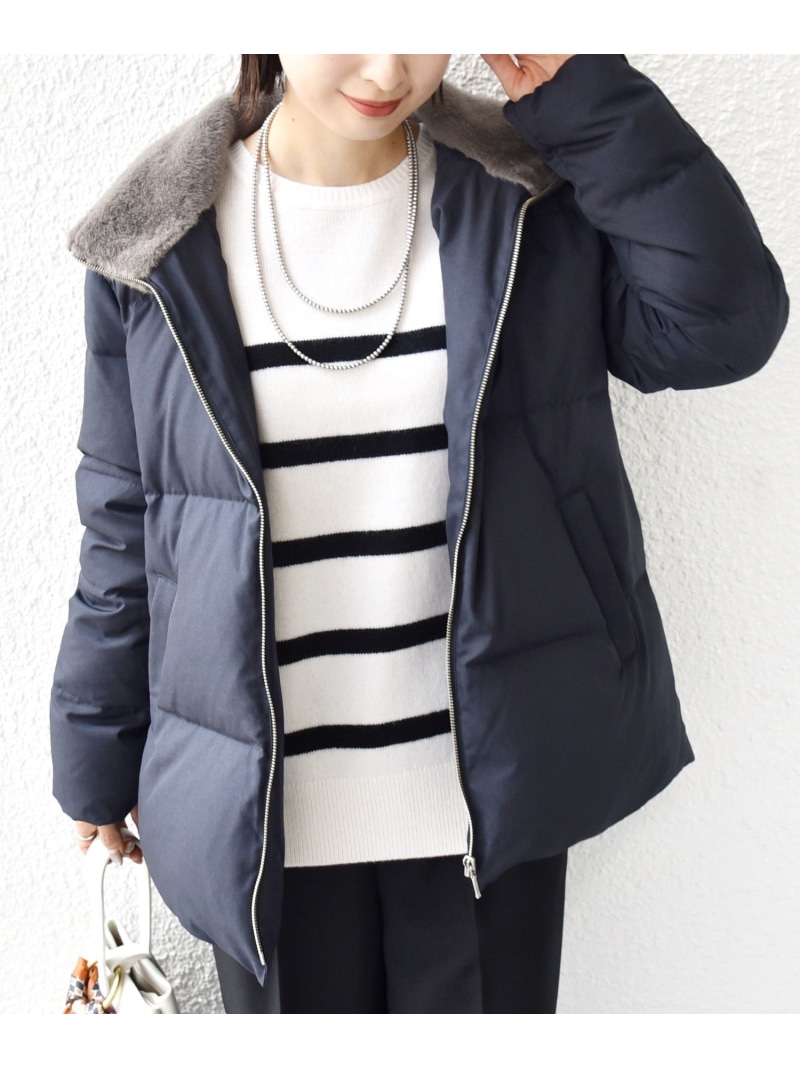 【SALE／30%OFF】LIMONTA EAST 河田 ダウン ジャケット SHIPS WOMEN シップス ジャケット・アウター ダウンジャケット・ダウンベスト ベージュ ネイビー【RBA_E】【送料無料】[ Fashion]