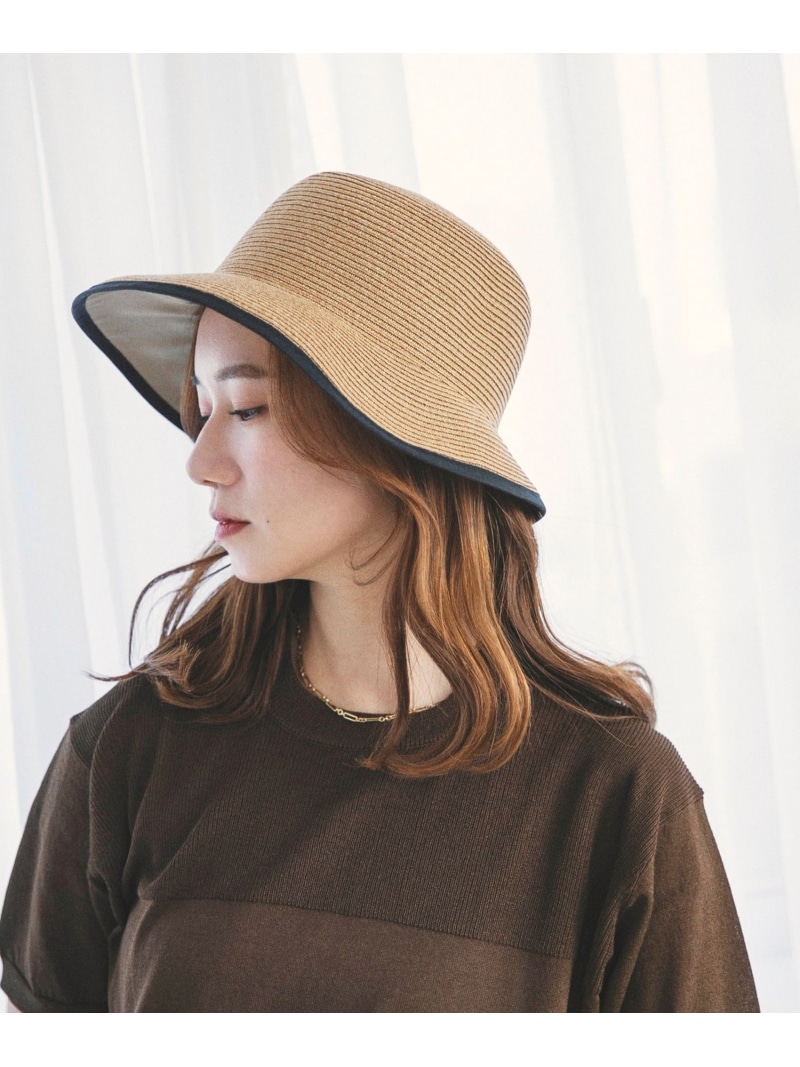 quaranciel:＜手洗い可能＞パイピング ハット quaranciel シップス 帽子 ハット ブラウン ベージュ【送料無料】[ Fashion]
