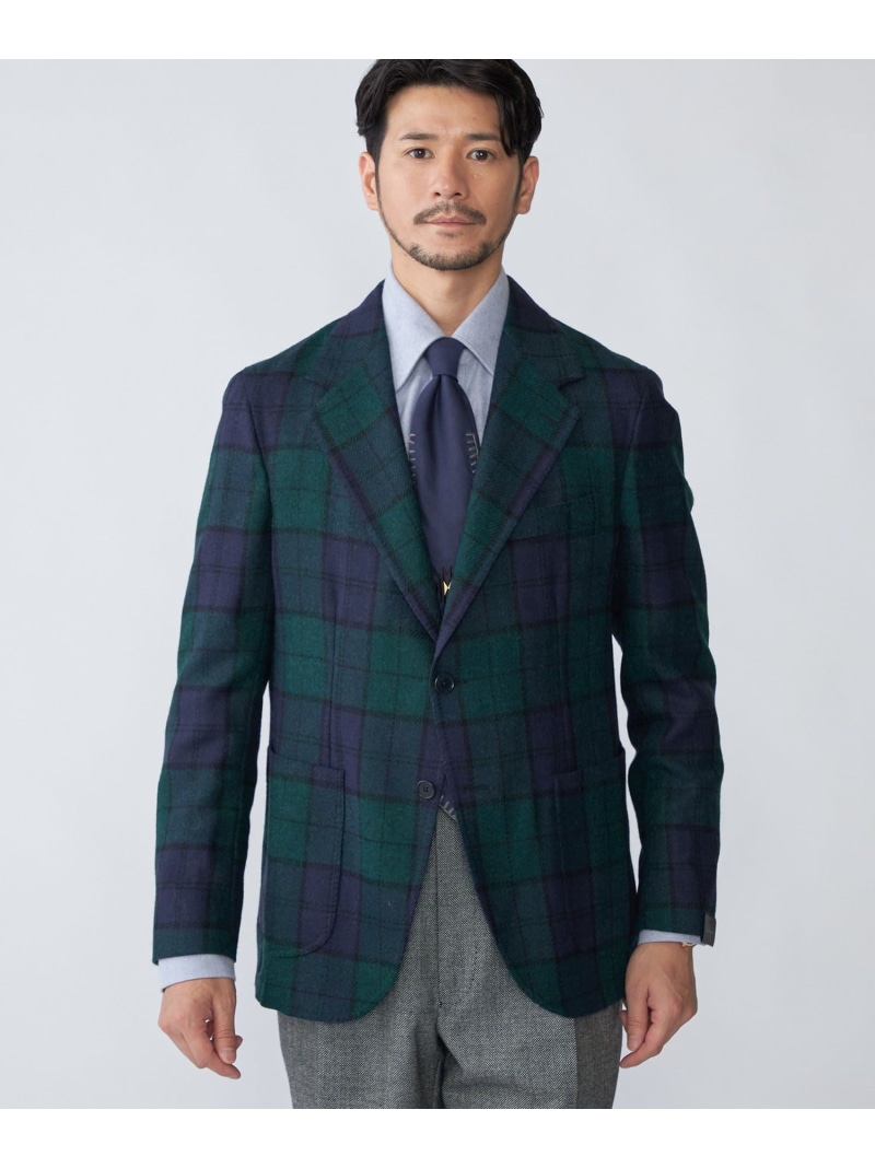 【SALE／50%OFF】【 SHIPS別注】Errico Formicola: 羊毛 ブラックウォッチ 上衣 SHIPS MEN シップス ジャケット・アウター テーラードジャケット・ブレザー 緑であること【RBA_E】【貨物輸送無料】[ Fashion]