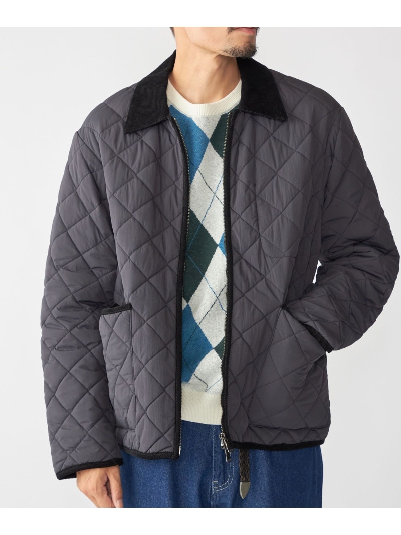 【SALE／50%OFF】SHIPS:＜手洗い可能＞NETPLUS(R) キルティング ブルゾン SHIPS MEN シップス ジャケット・アウター ブルゾン・ジャンパー グレー ブラック【RBA_E】【送料無料】[ Fashion] 10,296円