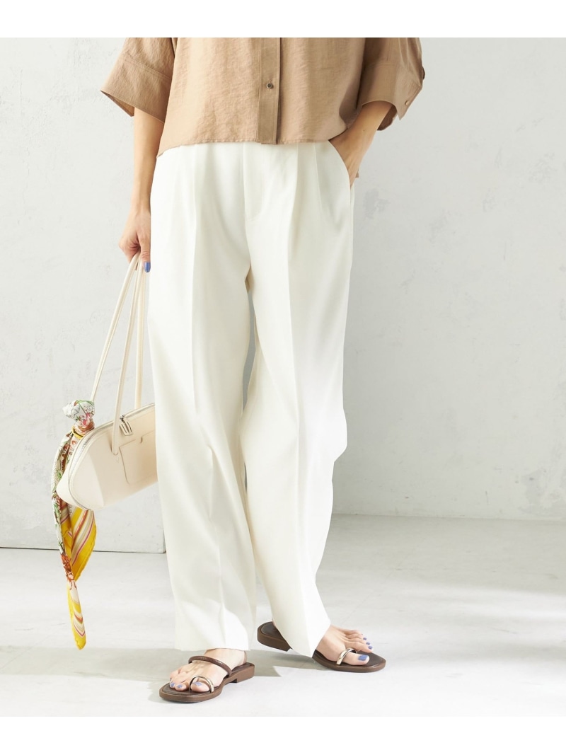 ＜室内用便器能力のある＞素っ気ない シャンタン 向こう正面 タック ズボン下 SHIPS WOMEN シップス ズボン下 余分の物のズボン下 白いこと ベージュ 米国海軍【貨物輸送無料】[ Fashion]