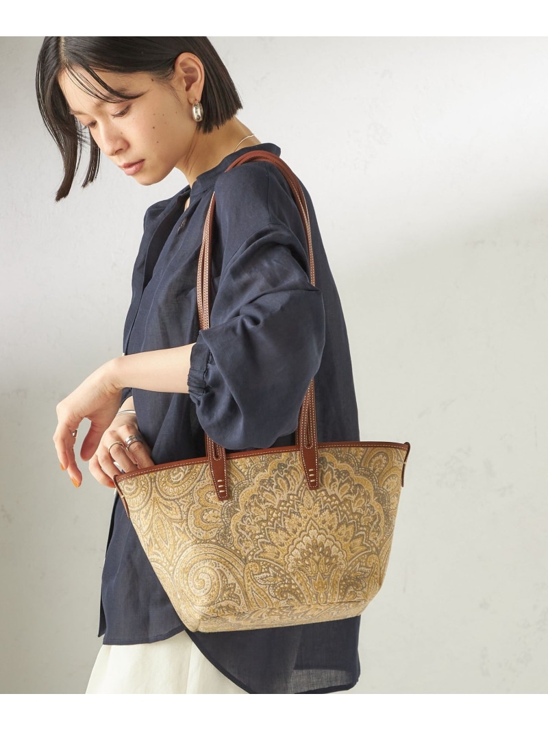 【SHIPS別注】A VACATION: ROAM MINI SHIPS WOMEN シップス バッグ トートバッグ ブラウン ホワイト【送料無料】[ Fashion]｜SHIPS　シップス