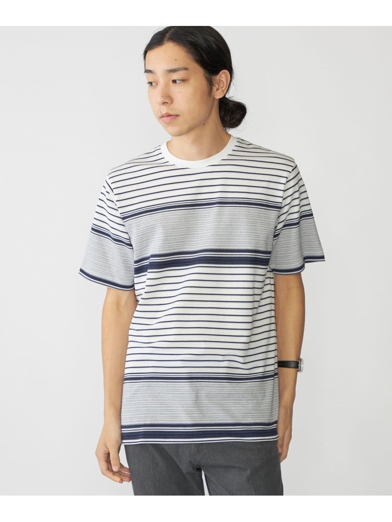 Tops/ボーダーニットソーTシャツ ST/No.27462