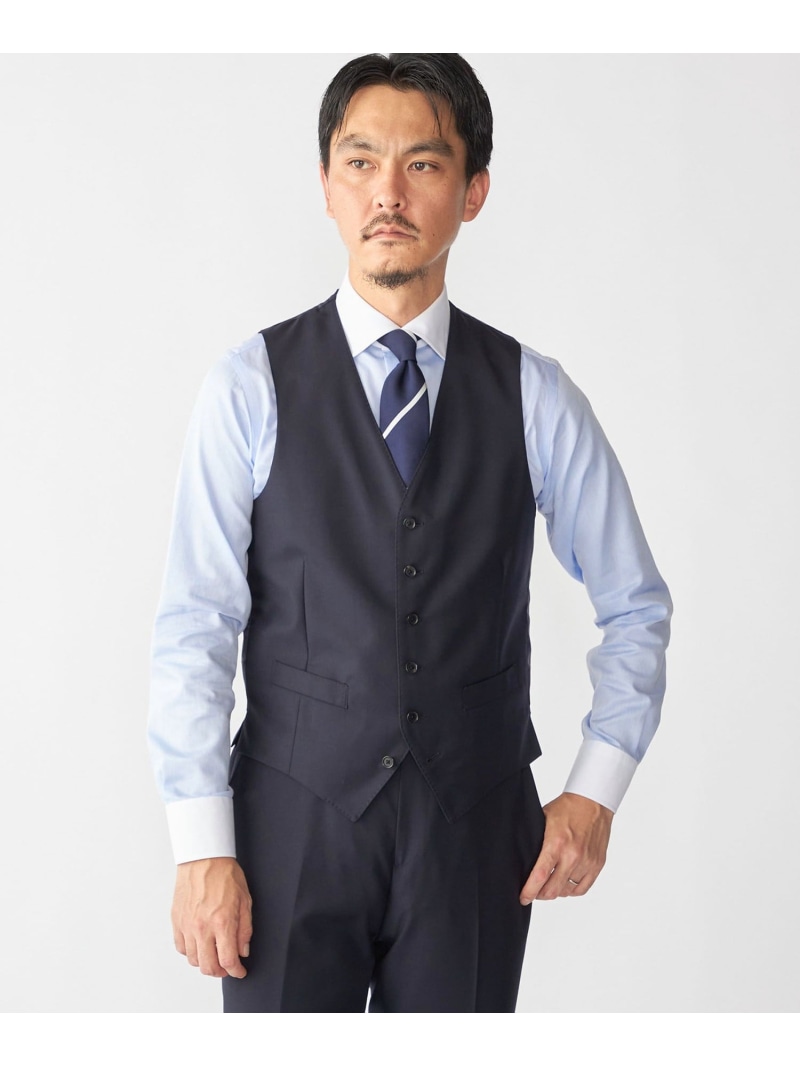 SHIPS: 御幸毛織 ファブリック FOUR SEASONS ソリッド ベスト SHIPS MEN シップス ジャケット・アウター ダウンジャケット・ダウンベスト ネイビー ブラック【送料無料】[ Fashion]