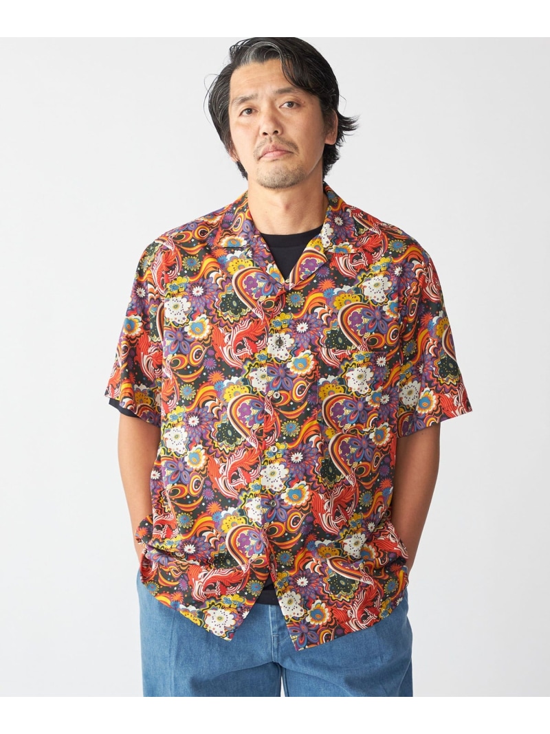 【SALE／40%OFF】Southwick: Gate Label COLONIAL PRINT ショートスリーブ シャツ SHIPS MEN シップス トップス シャツ・ブラウス ブラウン【RBA_E】【送料無料】[ Fashion]