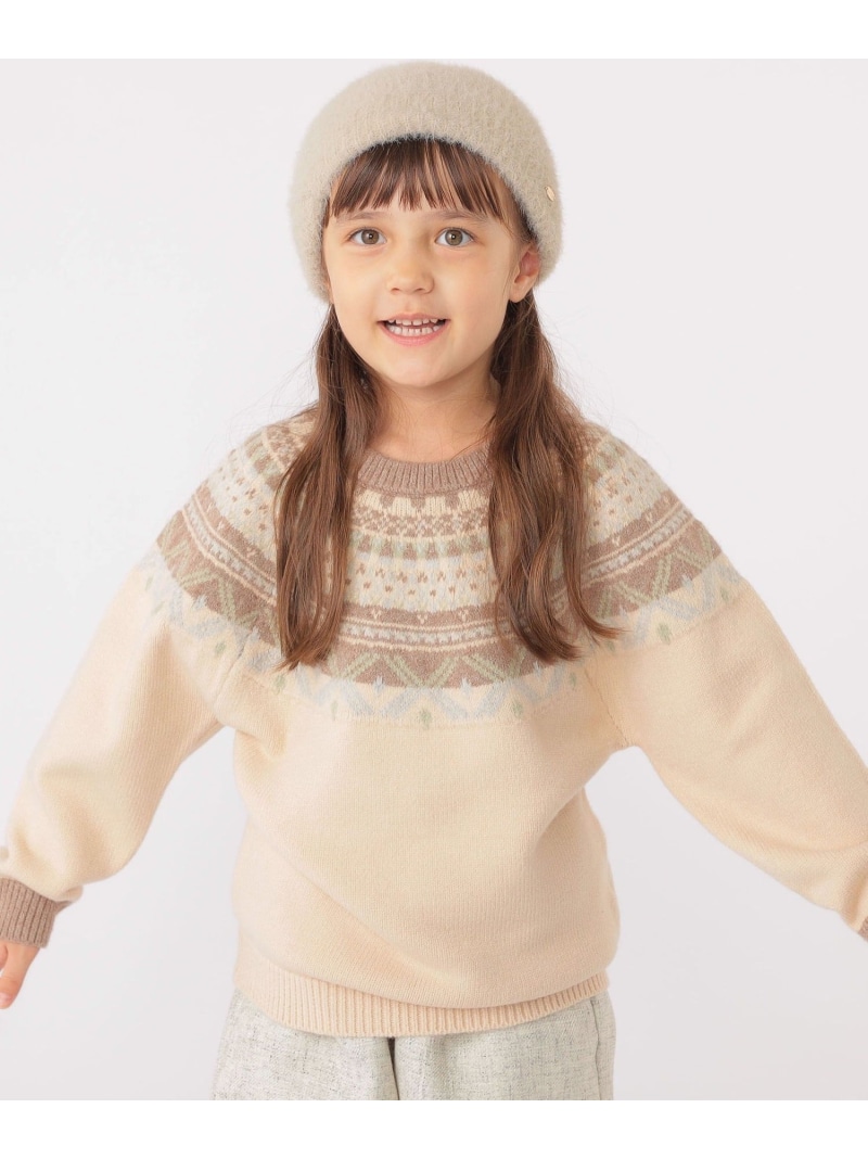 【SALE／40%OFF】SHIPS KIDS:100~130cm /＜洗濯機可能＞フェアアイル ニット SHIPS KIDS シップス トップス ニット ベージュ ホワイト【RBA_E】【送料無料】[ Fashion]