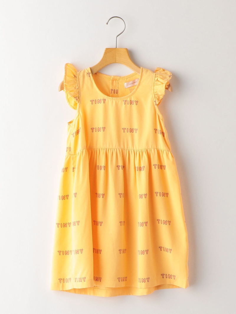 コンビニ受取対応商品 Fashion Tinycottons Tinyfrillsdress 100 130cm Ships Kids シップス ワンピース キッズワンピース イエロー Www Nso Mn