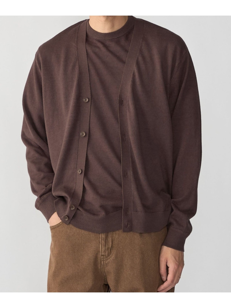 SHIPS:＜接触冷感/ 手洗い可能＞ラミー Vネック カーディガン SHIPS MEN シップス トップス カーディガン グレー ネイビー ブラウン【送料無料】[ Fashion]