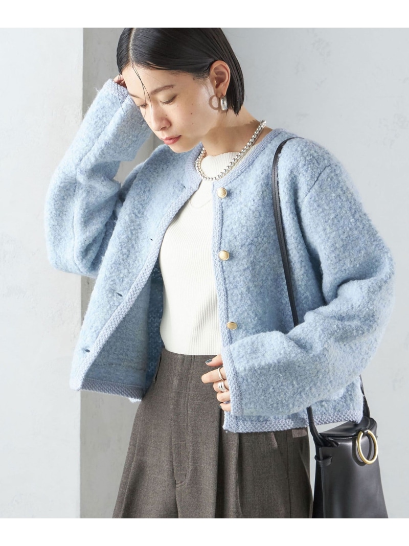 【SALE／60%OFF】＜室内用便器能力のある＞金属元素釦 パイル 上衣 SHIPS WOMEN シップス ジャケット・アウター 余分の物のジャケット・アウター 白いこと 青碧 黒いこと【RBA_E】【貨物輸送無料】[ Fashion]