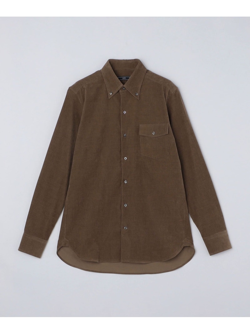【SALE／50%OFF】SHIPS: コーデュロイ ボタンダウン シャツ SHIPS MEN シップス トップス シャツ・ブラウス ブルー ブラウン【RBA_E】【送料無料】[ Fashion]