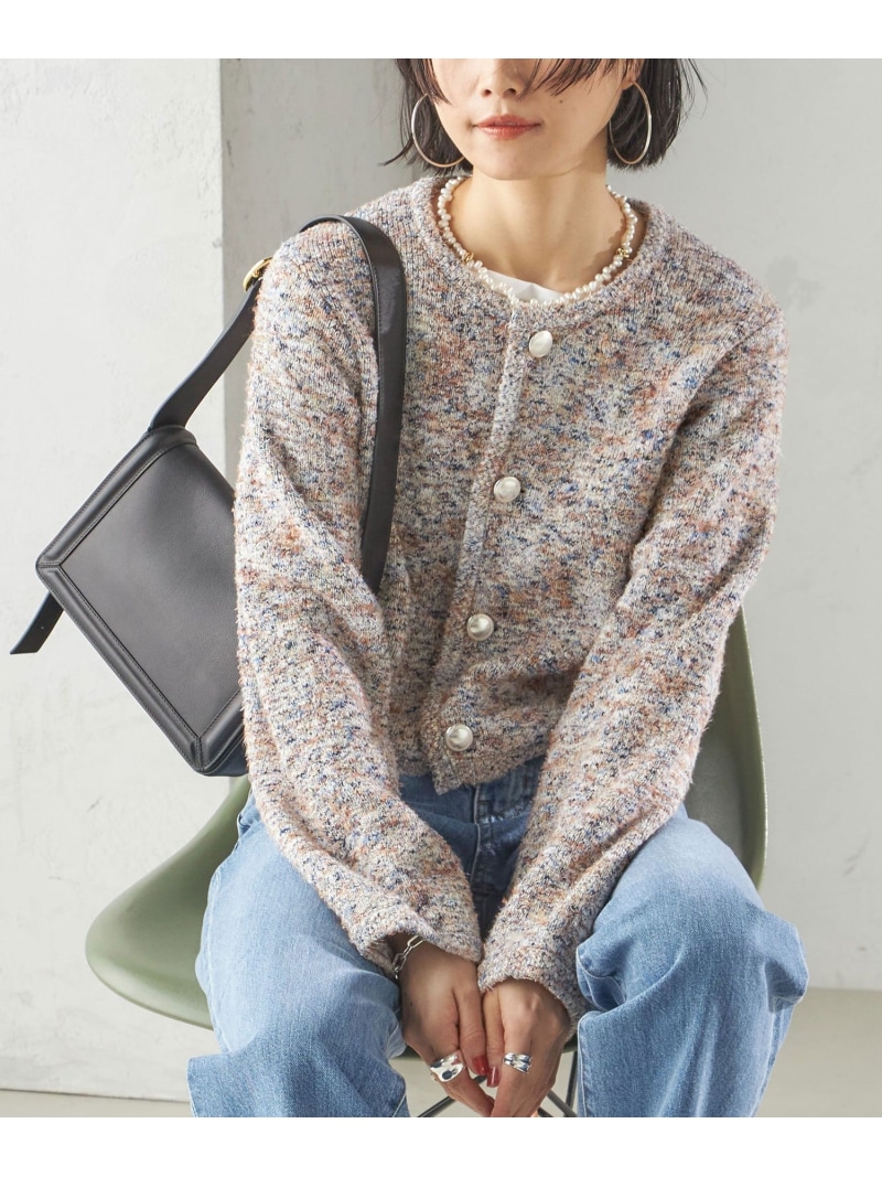 【SALE／30%OFF】＜室内用便器能力のある＞雑ぜ合わせる ツィード 遊撃手 上衣 SHIPS WOMEN シップス トップス ジレー 米国海軍 白いこと ベージュ【RBA_E】【貨物輸送無料】[ Fashion]