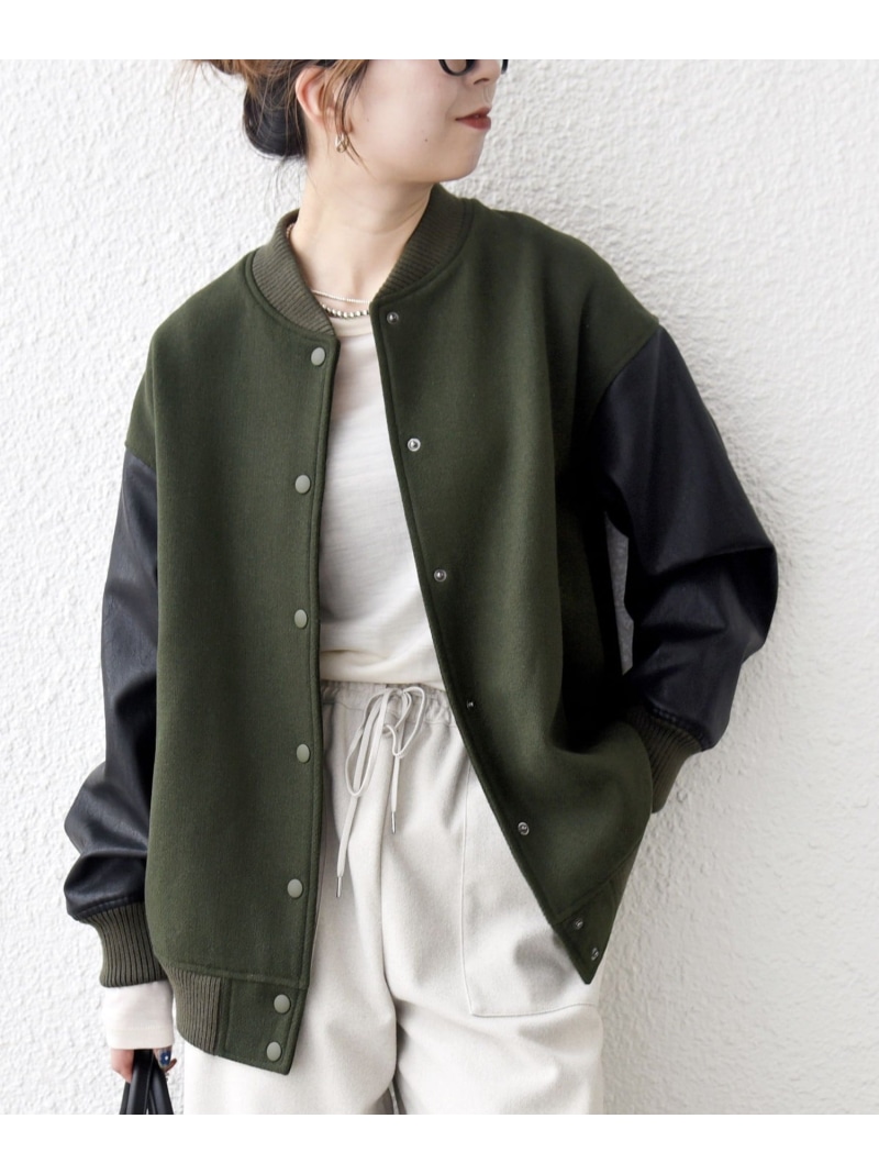 【WEB限定】SHIPS any: バーシティ ジャケット 25AW SHIPS any シップス ジャケット・アウター スタジャン・スカジャン ブラック ブラウン グレー ベージュ グリーン【送料無料】[ Fashion]｜SHIPS　シップス