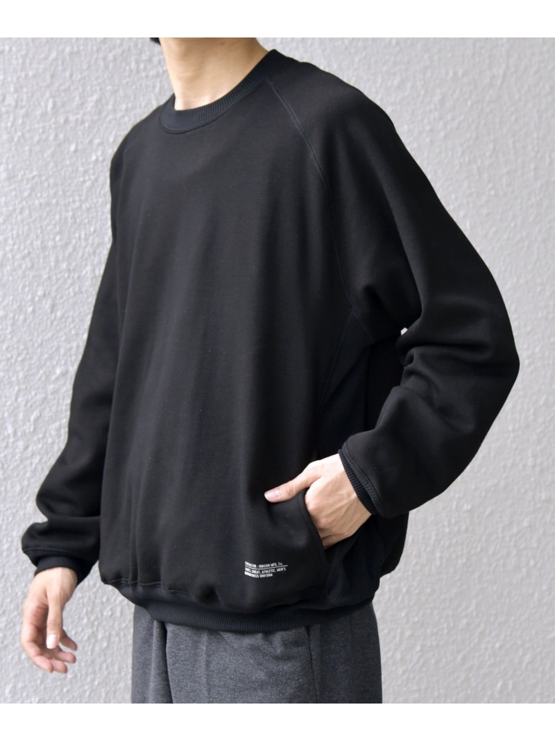【SALE／40%OFF】【SHIPS any別注】HINSON: 裏起毛 フリース ワンポイント ラグラン スウェット◇ SHIPS any シップス トップス スウェット・トレーナー ブラック グレー【RBA_E】【送料無料】[ Fashion]