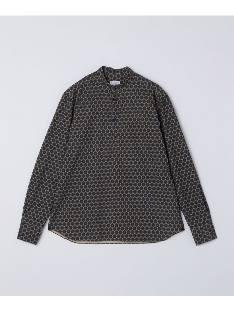 【SALE／50%OFF】Errico Formicola:メダリオンプリント コーデュロイ バンドカラー プルオーバーシャツ SHIPS MEN シップス トップス シャツ・ブラウス カーキグリーン【RBA_E】【送料無料】[ Fashion]