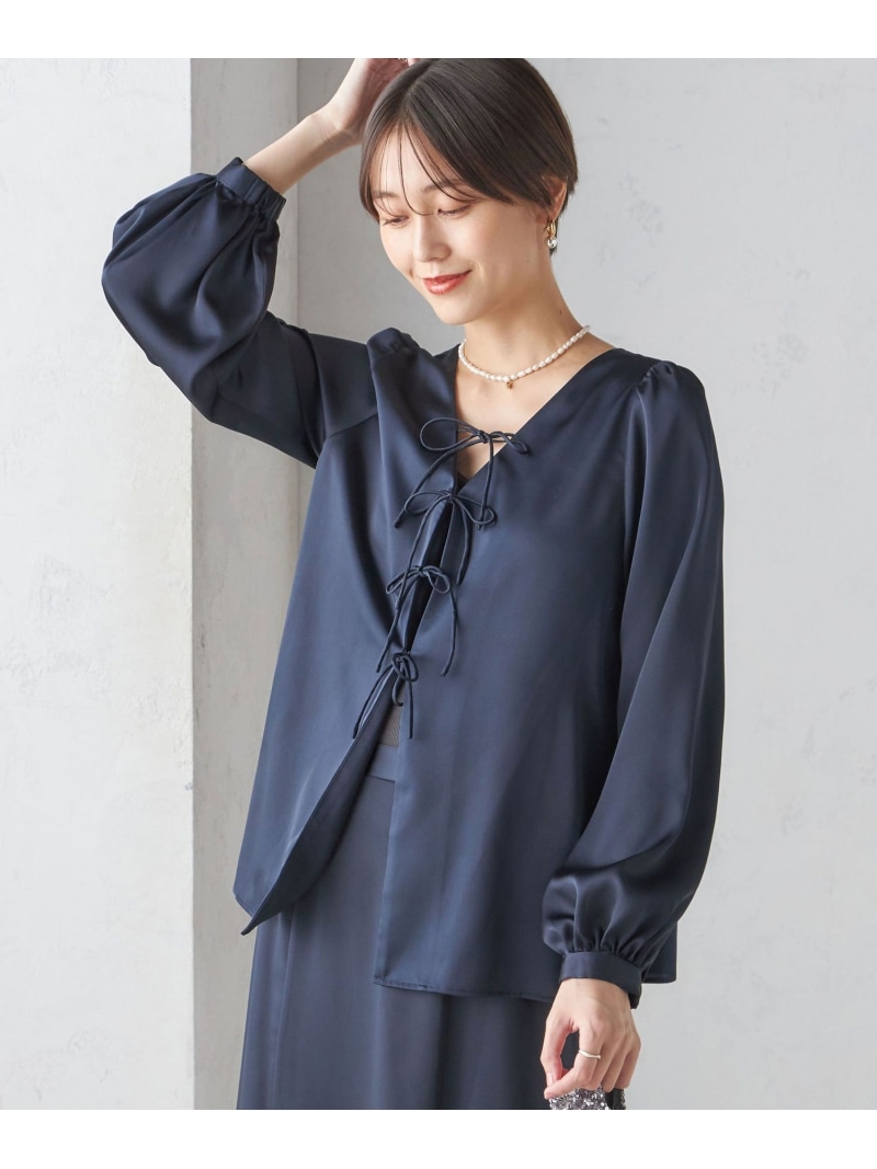【SALE／50%OFF】【SHIPS別注】troisiemeCHACO:＜室内用便器能力のある＞繻子 シュロの葉 トップ(御祝い相応う可) SHIPS WOMEN シップス トップス プルオーバー・トップ 赤銅色 米国海軍【RBA_E】【貨物輸送無料】[ Fashion]