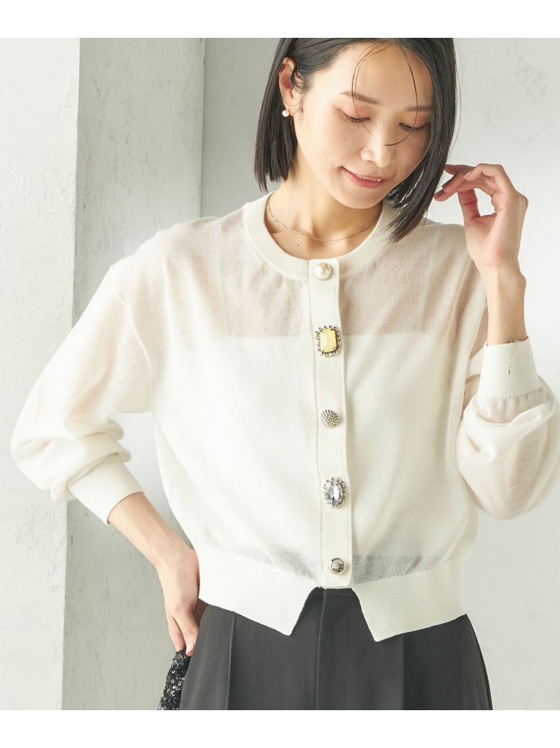 TORRAZZO DONNA:＜室内用便器能力のある＞ビジュー シアー ジレー SHIPS WOMEN シップス トップス ジレー 白いこと 黒いこと 青碧 米国海軍【貨物輸送無料】[ Fashion]