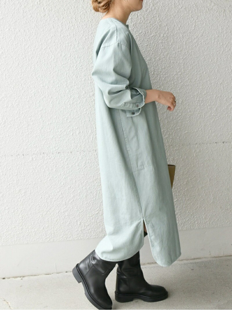 楽天市場 一部追加予約 Ships Any ウォッシャブル モールスキン ワンピース Ships Any シップス ワンピース 長袖ワンピース グリーン ベージュ ネイビー 先行予約 送料無料 Rakuten Fashion Ships シップス