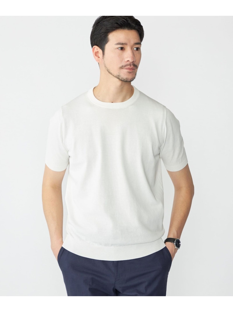 【SALE／30%OFF】SHIPS: ICE COTTON 労働者の一団素っ首 遊撃手捩り 編み物プルオーバー SHIPS MEN シップス トップス カットソー・プルオーバー 白いこと 黒いこと 米国海軍 緑であること【RBA_E】【貨物輸送無料】[ Fashion]