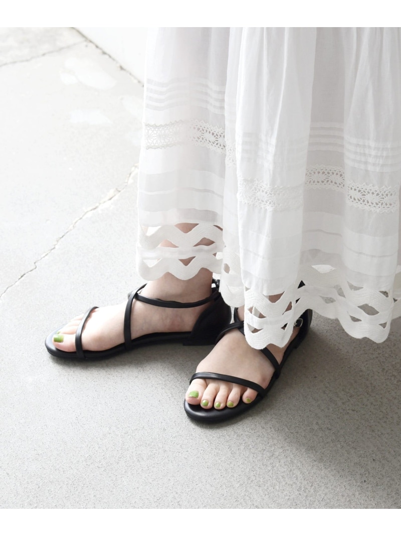 【SHIPS any別注】eblouna: 滑っこい ナロー 同盟罷工一巡り サンダル SHIPS any シップス シューズ・靴 サンダル サクラ色 黒いこと 赤銅色【貨物輸送無料】[ Fashion] 靴-サンダル