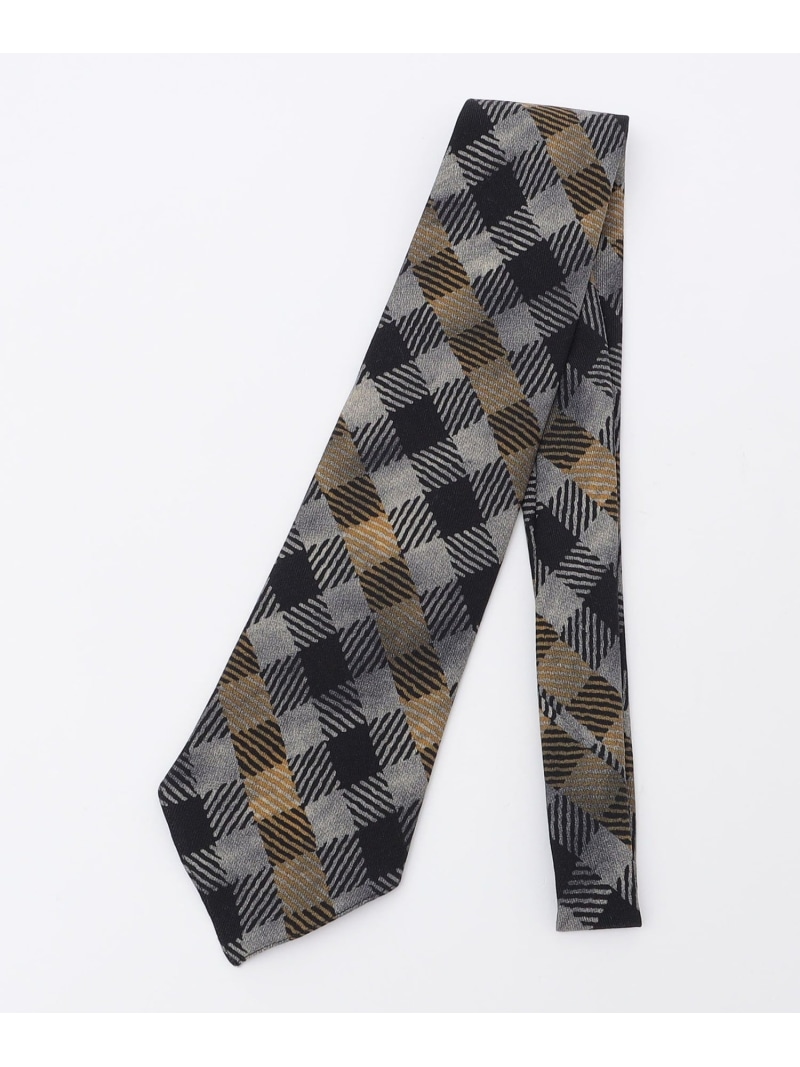 【SALE／55%OFF】FratelliLuigi: ウール ダスティー チェック ネクタイ SHIPS MEN シップス スーツ・フォーマル ネクタイ・蝶ネクタイ イエロー ブラウン【RBA_E】【送料無料】[ Fashion]｜SHIPS　シップス