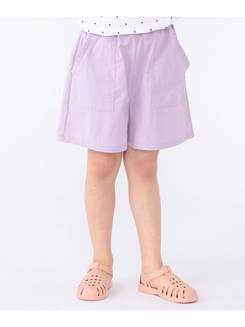SHIPS KIDS:100~130cm /＜接触冷感/UVカット＞フリル デイリー ショーツ SHIPS KIDS シップス パンツ キュロット ベージュ パープル【送料無料】[ Fashion]