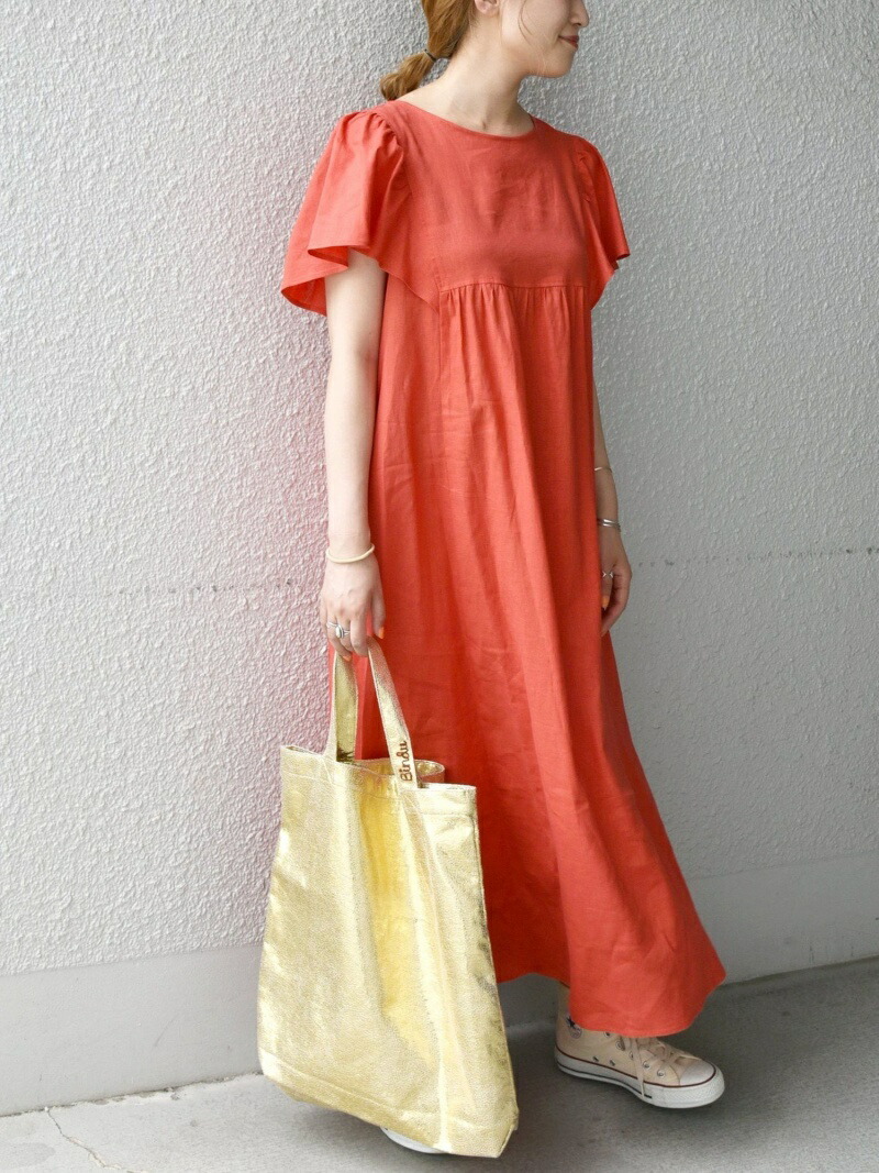 楽天市場 Ships Any リネン ミックス ラッフル ワンピース ウォッシャブル Ships Any シップス ワンピース ロングワンピース マキシワンピース オレンジ ブラウン 送料無料 Rakuten Fashion Ships シップス