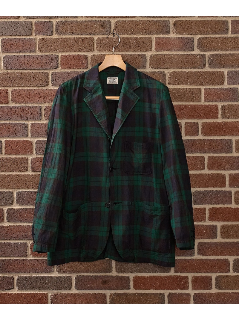 【SALE／40%OFF】SHIPS: AUTHENTIC マドラスチェック ジャケット SHIPS MEN シップス ジャケット・アウター テーラードジャケット・ブレザー ブラウン ネイビー【RBA_E】【送料無料】[ Fashion]｜SHIPS　シップス