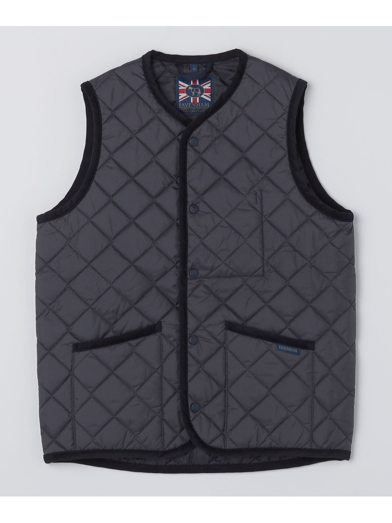 LAVENHAM: THORNHAM ジレ SHIPS MEN シップス ジャケット・アウター ダウンジャケット・ダウンベスト ネイビー ブラック【送料無料】[ Fashion]