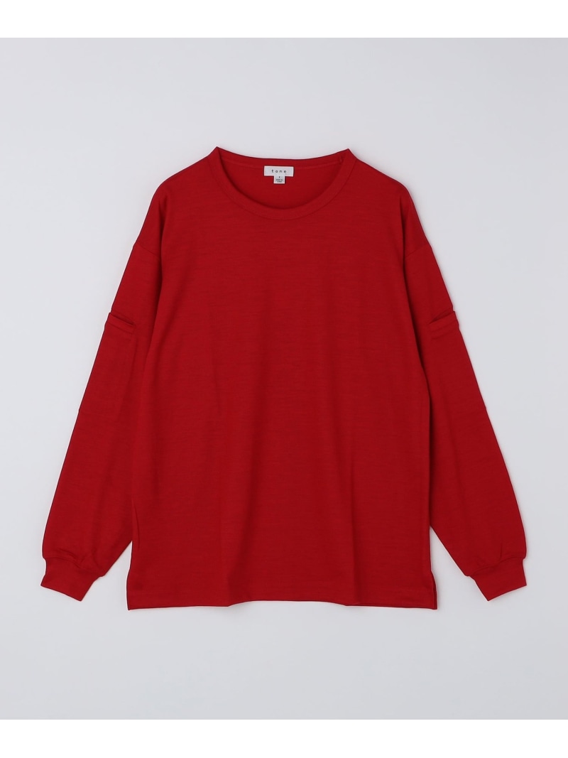 【SALE／30%OFF】tone: ARM POCKET WOOL SHIRT SHIPS MEN シップス トップス カットソー・Tシャツ レッド グレー【RBA_E】【送料無料】[ Fashion] 10,973円