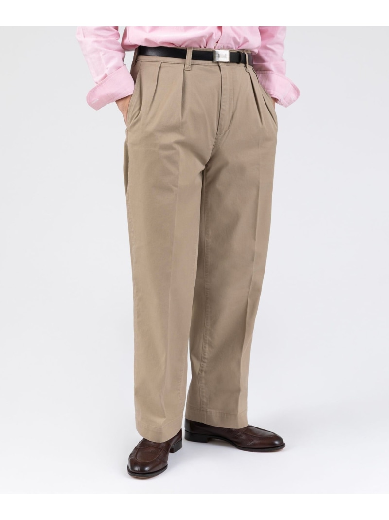 【SHIPS別注】YCHAI: チノ ワイド トラウザーズ SHIPS MEN シップス パンツ チノパンツ ベージュ【送料無料】[ Fashion]｜SHIPS　シップス