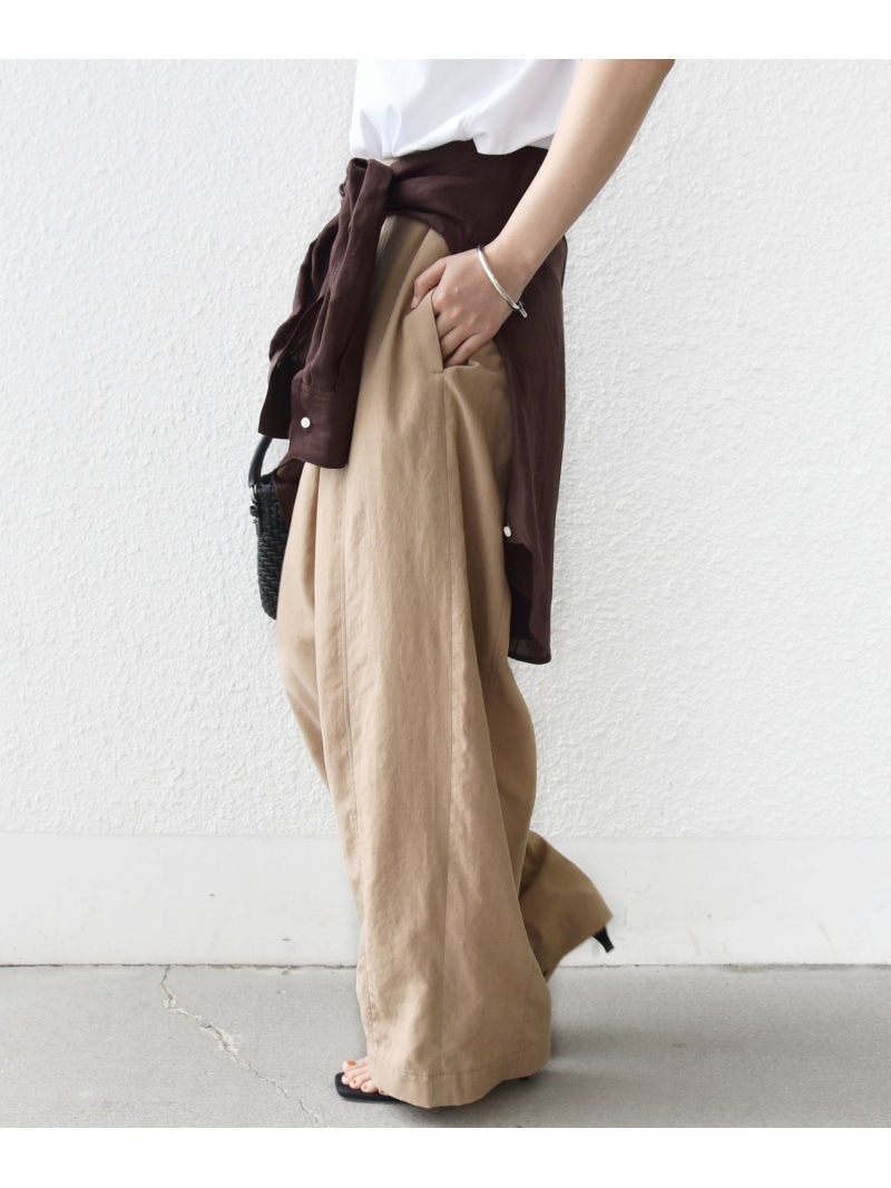 【SALE／30%OFF】＜洗濯機可能＞ステッチ デザイン イージー ワイド パンツ SHIPS WOMEN シップス パンツ その他のパンツ ベージュ ブラウン【RBA_E】【送料無料】[ Fashion]｜SHIPS　シップス