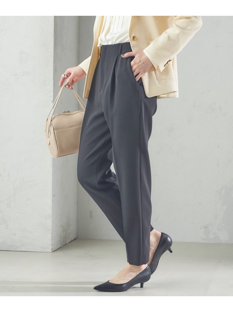 ＜手洗い可能＞タック テーパード パンツ(セットアップ対応) SHIPS WOMEN シップス パンツ その他のパンツ ブラウン ブルー ネイビー ホワイト ブラック【送料無料】[ Fashion]