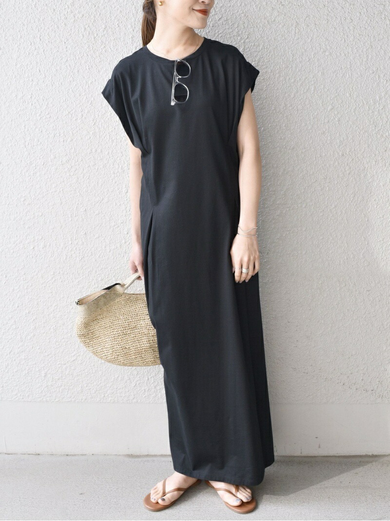 楽天市場 予約 オーガニックコットンタックワンピース Ships Women シップス ワンピース ノースリーブワンピース ブラック グレー カーキ グリーン 先行予約 送料無料 Rakuten Fashion Ships シップス
