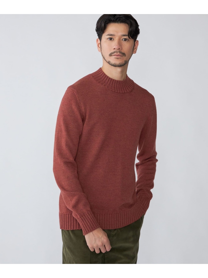 【SHIPS別注】PIACENZA: ウール ミドルゲージ モックネック ニット SHIPS MEN シップス トップス ニット ブラウン ブルー グレー ブラック【送料無料】[ Fashion]