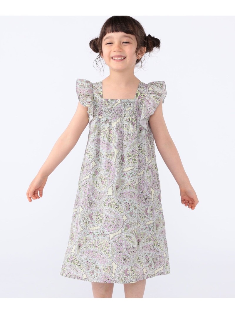SHIPS KIDS:100~130cm / リバティ ノースリーブ ワンピース SHIPS KIDS シップス ワンピース・ドレス ワンピース レッド パープル【送料無料】[ Fashion]