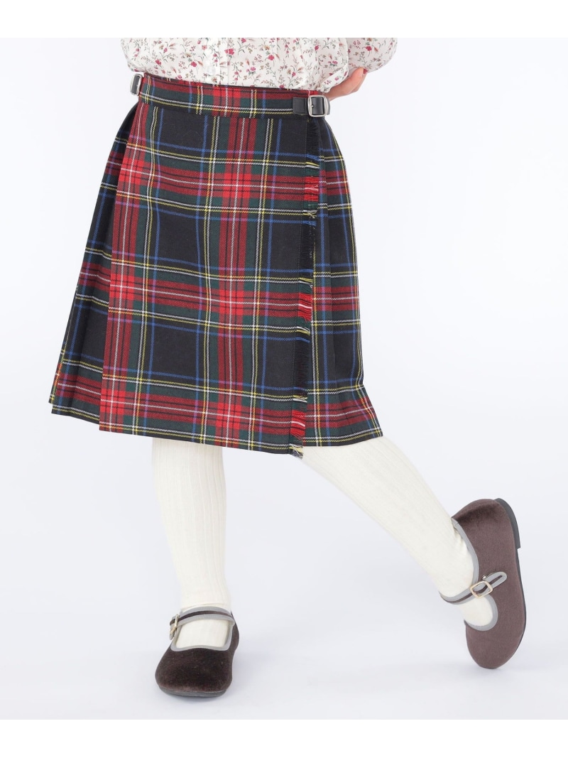 【SALE／35%OFF】O'NEIL of DUBLIN:100~130cm / ウール チェック キルト スカート SHIPS KIDS シップス スカート ミディアムスカート ブルー レッド【RBA_E】【送料無料】[ Fashion]｜SHIPS　シップス