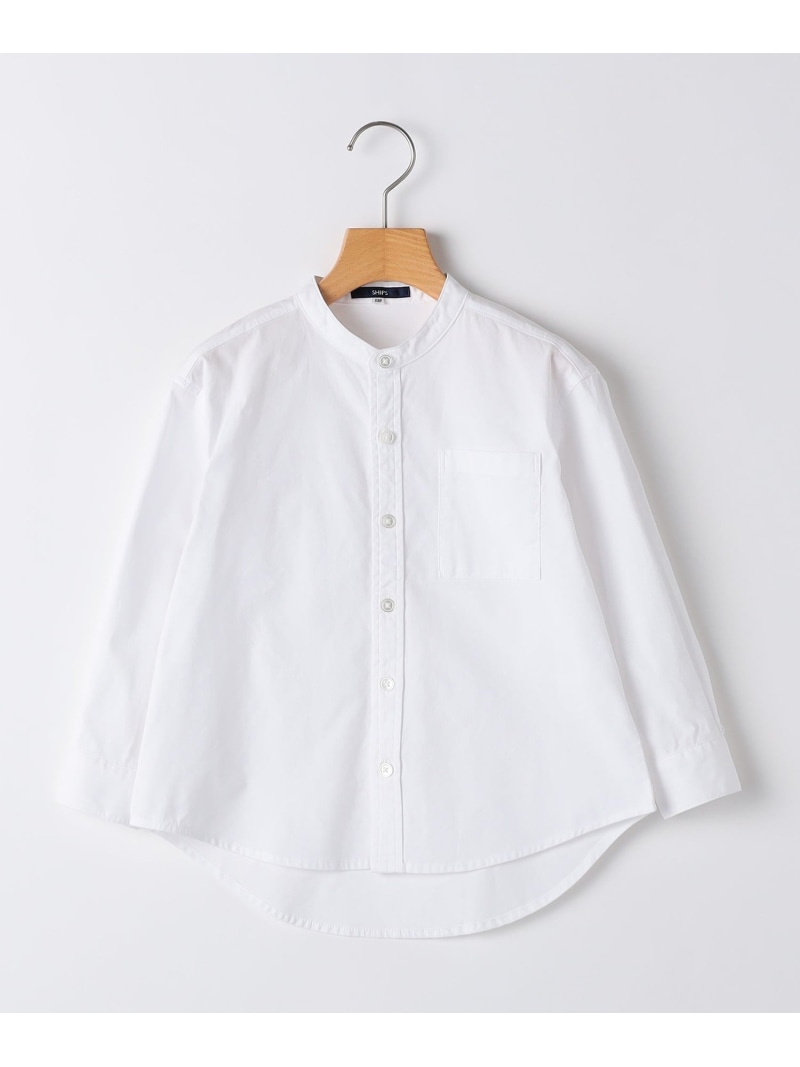 SHIPS KIDS:100~130cm /バンドカラー シャツ SHIPS KIDS シップス トップス シャツ・ブラウス ホワイト【送料無料】[ Fashion]